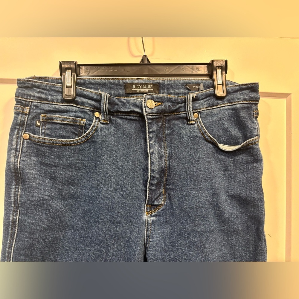 Judy Blue Dark Wash Straight Leg Jeans High Waist Jeans Size 15/32 - Picture 2 of 4